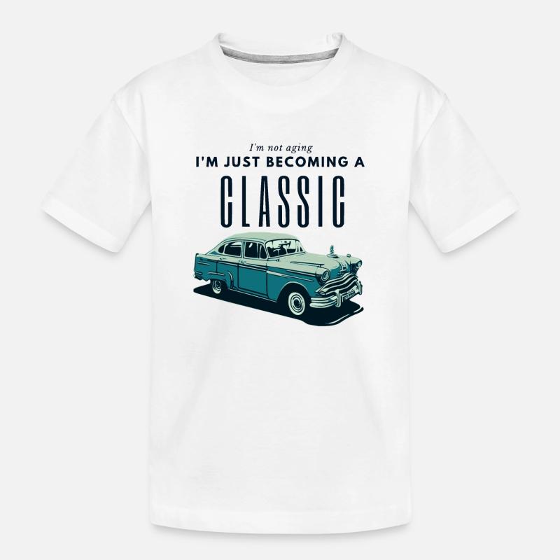 Oldtimer Zeitalter Nostalgie Design - Kinder Premium Bio T-Shirt - Weiß