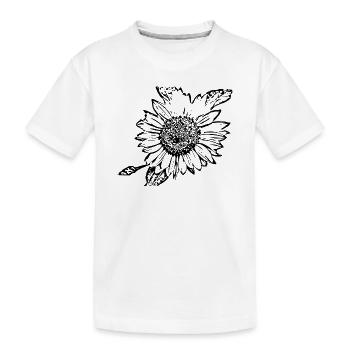 Fleur Noir Fleurs Noir Tournesol Noir - T-shirt bio Premium Enfant - blanc - Devant