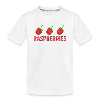 RASPBERRIES - Kinder Premium Bio T-Shirt - Weiß - Vorne