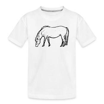 Pferd schwarz - Kinder Premium Bio T-Shirt - Weiß - Vorne