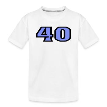 40. 40 ANS. 40e ANNIVERSAIRE. ANNIVERSAIRE 40 ANS. - T-shirt bio Premium Enfant - blanc - Devant