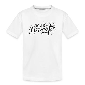 Sauvé par Grace Lettering - T-shirt bio Premium Enfant - blanc - Devant