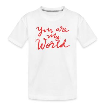 Tu es mon monde - T-shirt bio Premium Enfant - blanc - Devant