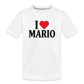 J’aime Mario t-shirt t-shirt idée cadeau - T-shirt bio Premium Enfant - blanc - Devant