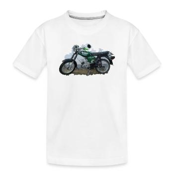 Moped - Kinder Premium Bio T-Shirt - Weiß - Vorne