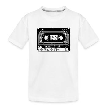 Cassette audio design rétro noir - T-shirt bio Premium Enfant - blanc - Devant