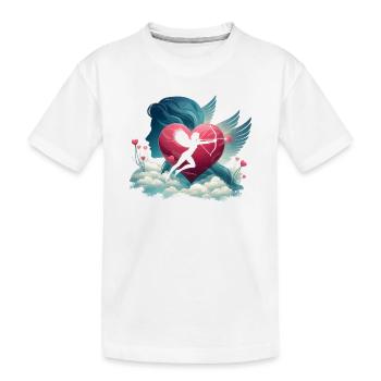 Cupidon Archer Oeuvre de cœur - T-shirt bio Premium Enfant - blanc - Devant