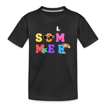 Sommer - Summer - Sommerliebe - Sonne - Sun - Kinder Premium Bio T-Shirt - Schwarz - Vorne