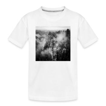 Pont Bastei Suisse saxonne Fog Poster - T-shirt bio Premium Enfant - blanc - Devant