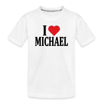 t-shirt j’aime Michael t-shirt idée cadeau - T-shirt bio Premium Enfant - blanc - Devant