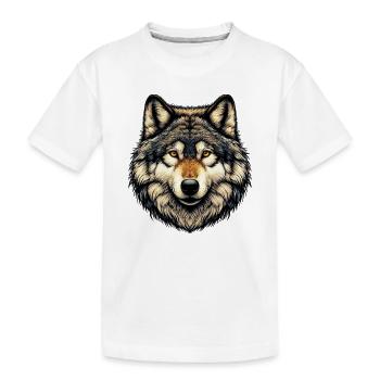 Wolf - Kids' Premium Organic T-Shirt - white - Front