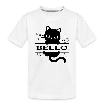 t-shirt Joli t-shirt chat gato idée cadeau - T-shirt bio Premium Enfant - blanc - Devant