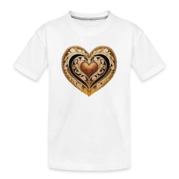 Du bist mein Herz - Kinder Premium Bio T-Shirt - Weiß - Vorne