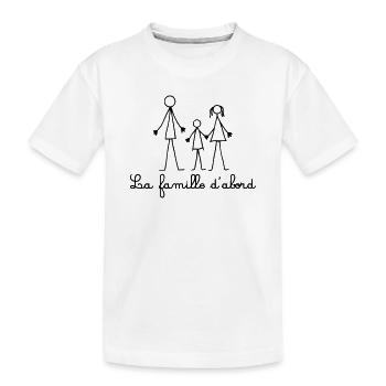 La Famille d'abord - Famille Bonhommes Allumettes - T-shirt bio Premium Enfant - blanc - Devant