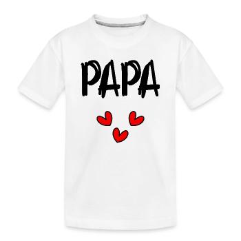 PAPA. VATERTAG. FROHER VATERTAG. ALLES GUTE ZUM GEBURTSTAG. - Kinder Premium Bio T-Shirt - Weiß - Vorne