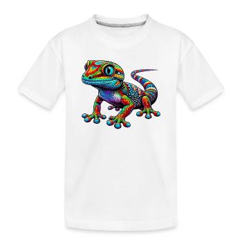 Gecko - Kinder Premium Bio T-Shirt - Weiß - Vorne