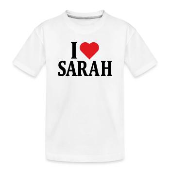 t-shirt j’aime Sarah t-shirt idée cadeau - T-shirt bio Premium Enfant - blanc - Devant