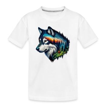 Wolf - Kinder Premium Bio T-Shirt - Weiß - Vorne