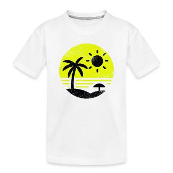 Vintage Beach Black Yellow - Kids' Premium Organic T-Shirt - white - Front