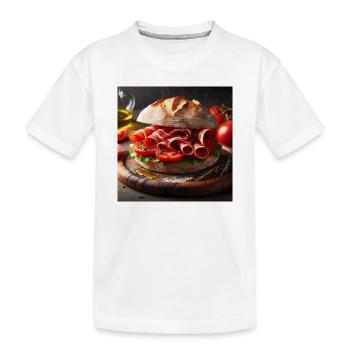 Sandwich au jambon serrano et à la tomate - T-shirt bio Premium Enfant - blanc - Devant