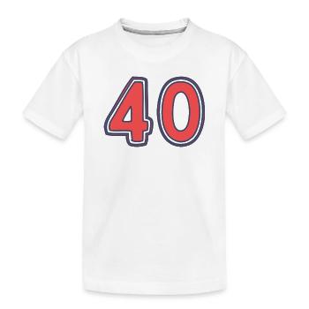 40. 40 ANS. 40e ANNIVERSAIRE. ANNIVERSAIRE 40 ANS. - T-shirt bio Premium Enfant - blanc - Devant