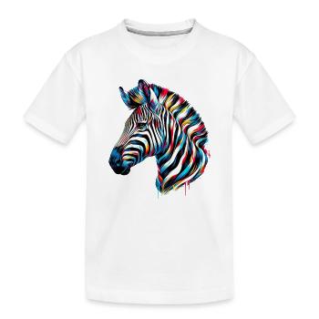 Zebra - Kinder Premium Bio T-Shirt - Weiß - Vorne