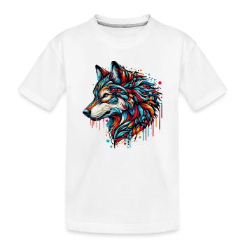 Wolf - Kids' Premium Organic T-Shirt - white - Front