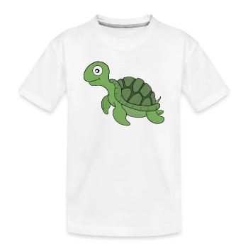 Eine freundliche Schildkröte - Kinder Premium Bio T-Shirt - Weiß - Vorne
