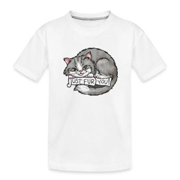 Cat_Just vous fourrure - T-shirt bio Premium Enfant - blanc - Devant