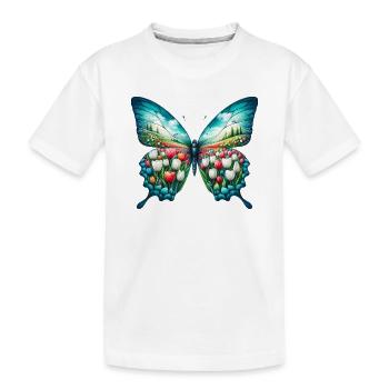 Fleurs papillon tulipes tulipe - T-shirt bio Premium Enfant - blanc - Devant
