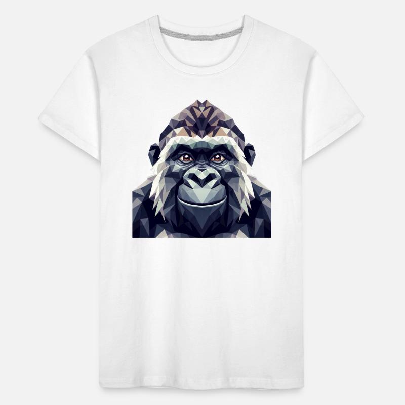 Ein Affe im Polygon-Stil Kinder Premium Bio T-Shirt