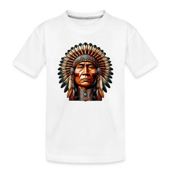 American Indian American Red Skin - Kids' Premium Organic T-Shirt - white - Front