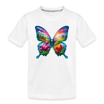 Schmetterlingsblumen Tulpen Tulpe Holland - Kinder Premium Bio T-Shirt - Weiß - Vorne