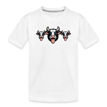 Drei Kühe mit Zunge Motiv - Kinder Premium Bio T-Shirt - Weiß - Vorne