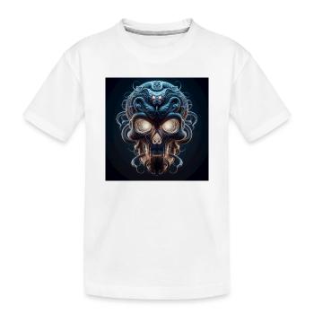 Crâne fusionné avec serpent 3D - T-shirt bio Premium Enfant - blanc - Devant