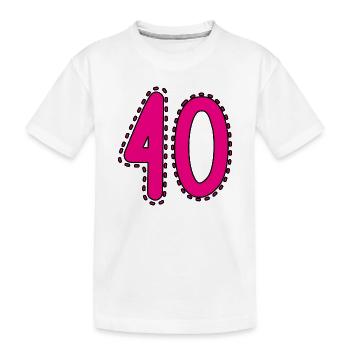 40. 40 ANS. 40e ANNIVERSAIRE. ANNIVERSAIRE 40 ANS. - T-shirt bio Premium Enfant - blanc - Devant