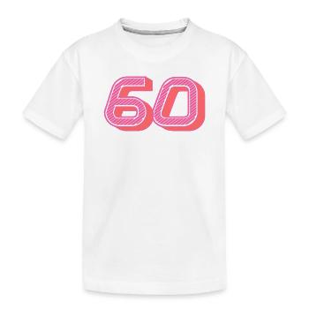 60. 60 ANS. 60e ANNIVERSAIRE. ANNIVERSAIRE 60 ANS. - T-shirt bio Premium Enfant - blanc - Devant