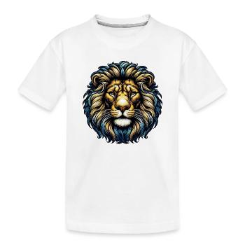 Lion - Kids' Premium Organic T-Shirt - white - Front