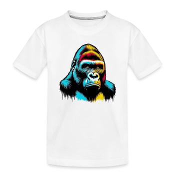 Gorilla - Kinder Premium Bio T-Shirt - Weiß - Vorne