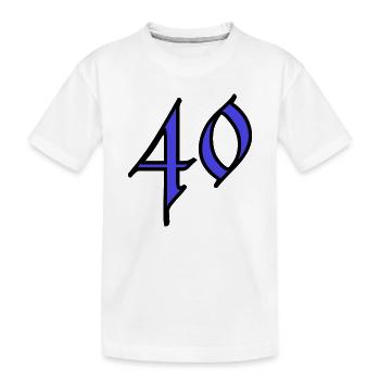 40. 40 ANS. 40e ANNIVERSAIRE. ANNIVERSAIRE 40 ANS. - T-shirt bio Premium Enfant - blanc - Devant