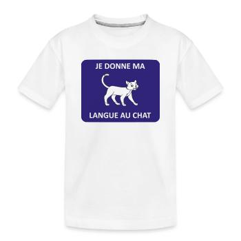 Ich gebe der Katze meine Zunge - Kinder Premium Bio T-Shirt - Weiß - Vorne