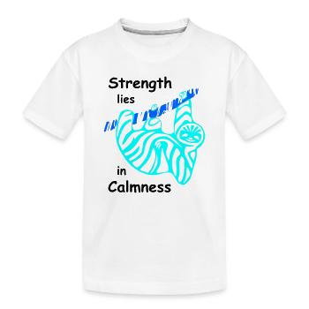 Sloth Calmness - Kids' Premium Organic T-Shirt - white - Front
