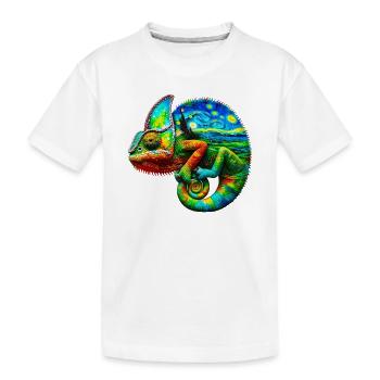 Van Gogh Chameleon - Kids' Premium Organic T-Shirt - white - Front