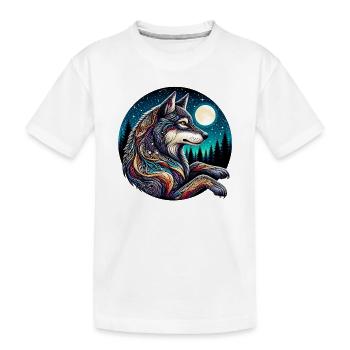 Wolf - Kids' Premium Organic T-Shirt - white - Front