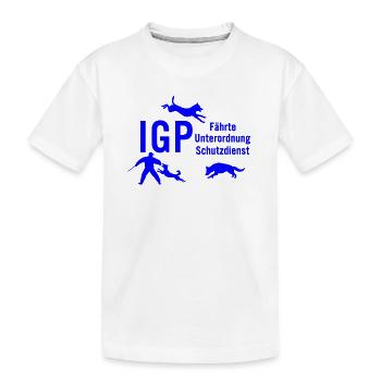 IGP Hundesport - Blau - Kinder Premium Bio T-Shirt - Weiß - Vorne