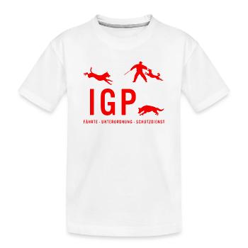 IGP Hundesport - Rot - Kinder Premium Bio T-Shirt - Weiß - Vorne