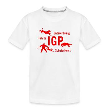 IGP Hundesport - rot - Kinder Premium Bio T-Shirt - Weiß - Vorne