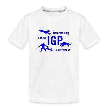 IGP Hundesport - blau - Kinder Premium Bio T-Shirt - Weiß - Vorne