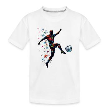 joueur de football dynamique jouant au football - T-shirt bio Premium Enfant - blanc - Devant