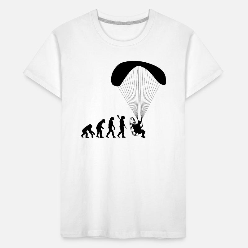 Paramotoring Human Evolution Funny Kids' Premium Organic T-Shirt